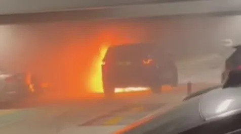 <h6><u>Here's the car that sparked a massive 1,500-vehicle fire at London airport car park</u></h6>